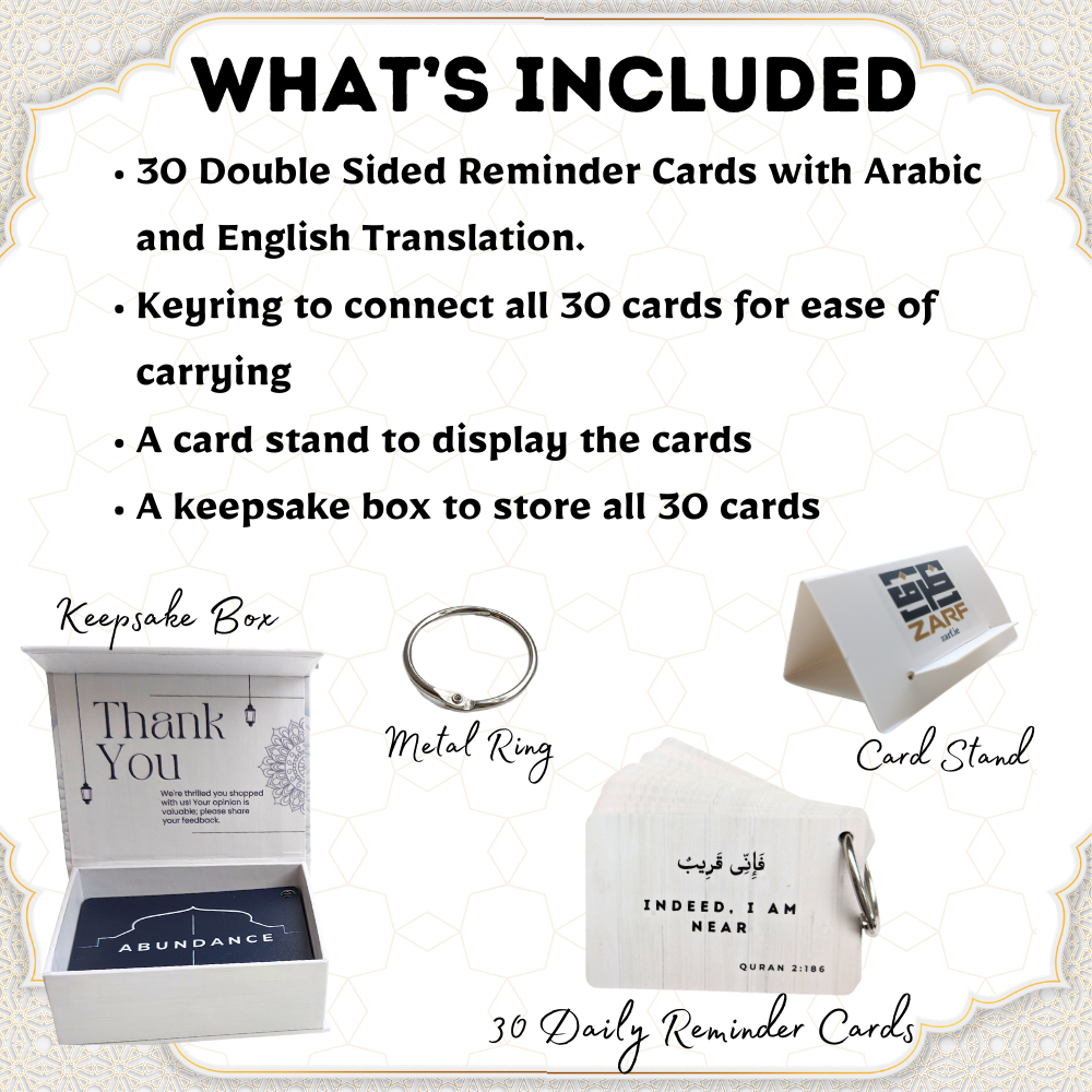 30 Daily Islamic Reminders - Affirmation Cards by Zarf Limited